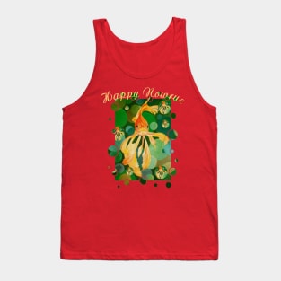 Happy Nowruz Cat New Year Goldfish In Green Sea Tank Top